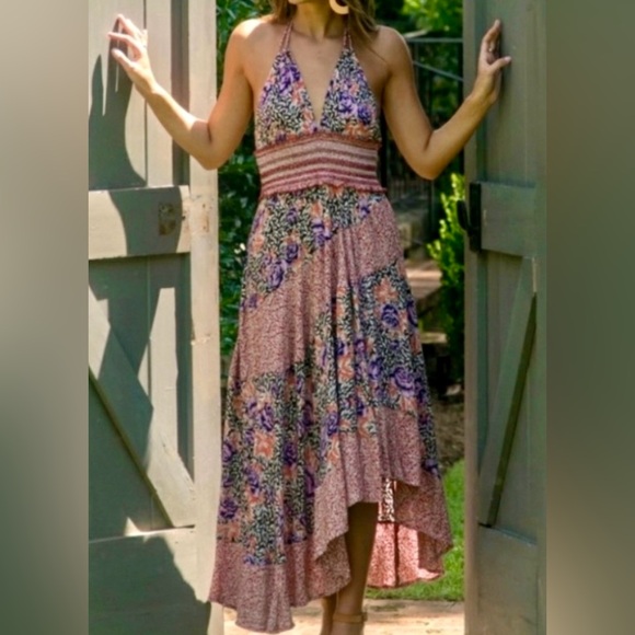 NWT FREE PEOPLE GABRIELA SMOCKED HALTER SLIP DRESS ๐, Sz.S, BNWTIB - Picture 11 of 15